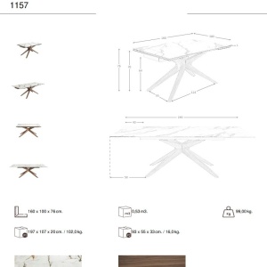 Masa extensibila deosebita design LUX Marble 160-240x100cm - Img 2