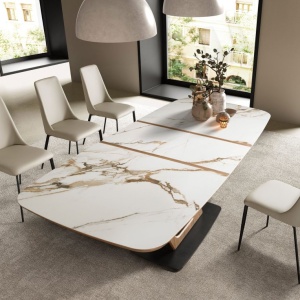 Masa extensibila deosebita design LUX Marble 180-230x100cm - Img 4