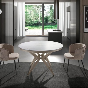 Masa extensibila deosebita design LUX Porcelain Marble 120-170x120cm