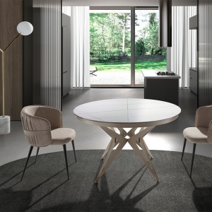 Masa extensibila deosebita design LUX Porcelain Marble 120-170x120cm - Img 9