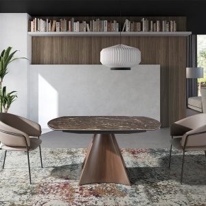 Masa extensibila deosebita design LUX Porcelain Marble 135-205cm - Img 7