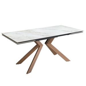 Masa extensibila deosebita design LUX Walnut-Marble 180-260x90cm - Img 7