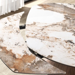 Masa extensibila design LUX Porcelain Marble 130-190cm - Img 9