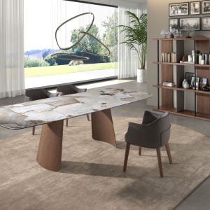 Masa extensibila design LUX Porcelain Marble 180-260cm - Img 6