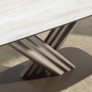 Masa extensibila design LUX Porcelain Marble 180-270x100cm - Img 2
