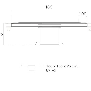Masa extensibila Walnut, 180-240x100cm AC-LE025 - Img 3