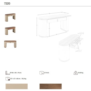 Masa machiaj design LUX Walnut-Leatherette Mink - Img 8