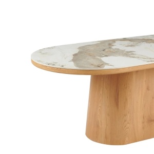 Masa ovala, Ceramica Alba, Furnir Nuc, UNIQUE 200cm A-46381 VC - Img 6