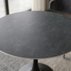 Masa rotunda bistro cu blat ceramic gri LYON 80cm - Img 3