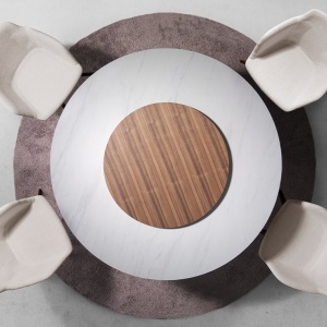 Masa rotunda deosebita design LUX Porcelain Marble 150cm - Img 4