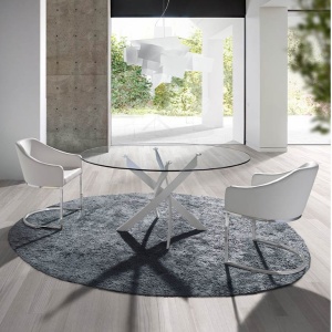 Masa rotunda design modern Veola alb, 120cm