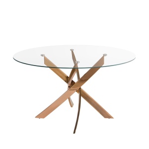 Masa rotunda design modern Veola auriu roze 130cm