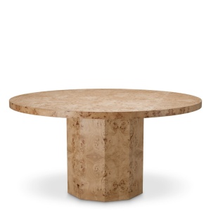Masa rotunda LUX, Furnir Burl Mappa, Kingsgrove 150cm