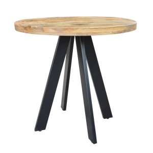 Masa rotunda, Masa bistro Iron Craft mango natur, 80cm - Img 2