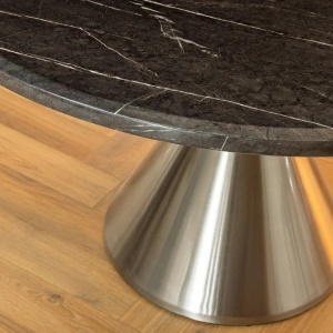 Masa Rotunda, Metal, Argintiu, Marmura Optic, ELEGANCIA 130cm, A-45899 VC - Img 9