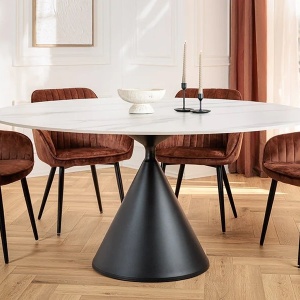 Masa rotunda SIGNATURE 135cm ceramica alba - Img 6