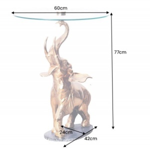 Masuta auxiliara design unicat Elephant 75cm auriu - Img 2