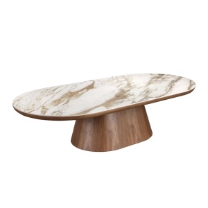 Masuta cu blat din marmura portelanata Walnut 160x80cm