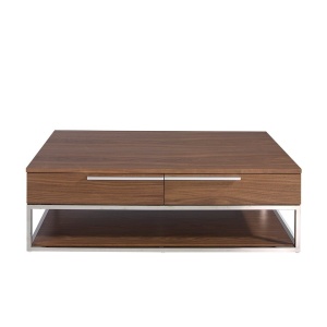 Masuta de cafea moderna design LUX Walnut and Chrome - Img 3