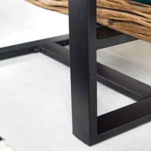 Masuta design high-tech din metal si lemn masiv, Barracuda 130cm - Img 6