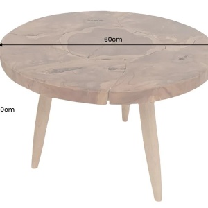 Masuta din lemn de tec MOSAIK 60cm - Img 2