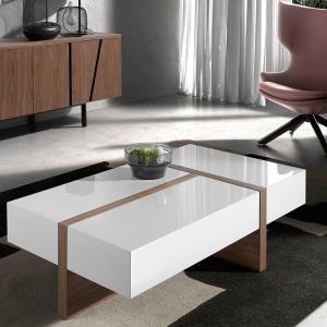 Masuta eleganta design LUX cu spatiu de depozitare Glossy White AC 2060 - Img 7