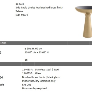Masuta laterala design elegant LUX Lindos alama H-60cm 114033 HZ - Img 6