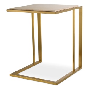 Masuta laterala design LUX cu blat din travertin Cocktail - Img 2