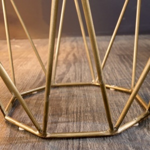 Masuta laterala design minimalist Diamond 50cm, marmura verde - Img 4