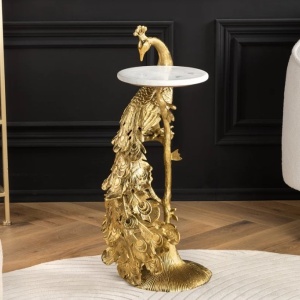 Masuta laterala design unic WILDLIFE PEACOCK 75cm - Img 10