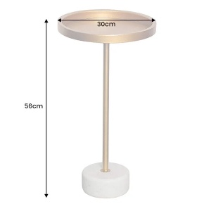 Masuta Laterala, Marmura, Metal, TRAYFUL 60cm, A-44849 VC - Img 5