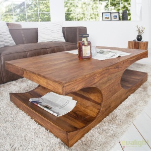 Masuta living robusta din lemn de trandafir Goa 120cm A-35898 VC - Img 5