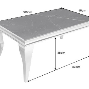 Masuta MODERN BAROCK 100cm crom/ negru A-44368 VC - Img 6