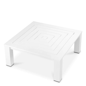 Masuta pentru interior/ exterior design LUX din aluminiu Vistamar alb, 101x101cm - Img 4