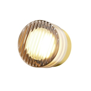 Mini Aplica LED CCT cu striatii diagonale Olo alama