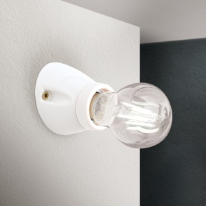 Mini Aplica perete din ceramica alba FROST