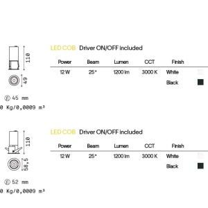 Mini Spot LED incastrabil, ajustabil Quark fi 12w 3000k, Alb - Img 4