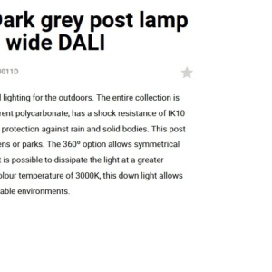 Mini Stalp LED iluminat exterior simetric 360º wide IP65 RUSH 25cm 3000K DALI 127976 universul-luminii.ro