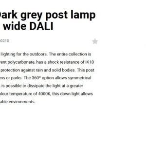 Mini Stalp LED iluminat exterior simetric 360º wide IP65 RUSH 25cm 4000K DALI 128096 universul-luminii.ro