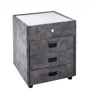 Noptiera cu iluminat LED PARIS 55cm catifea gri