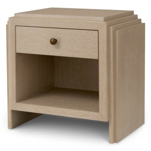 Noptiera LUX Furnir Stejar Albit, ArtDeco