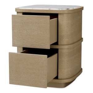 Noptiera/ masuta laterala design LUX Cabana S, furnir stejar albit - Img 3