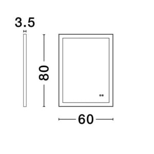 Oglinda baie cu iluminat LED IP44 3000K Ural, 60x80cm NVL-9006037 247616 universul-luminii.ro