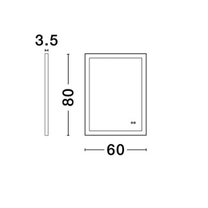 Oglinda baie cu iluminat LED IP44 4000K Deca, 60x80cm 239426 universul-luminii.ro