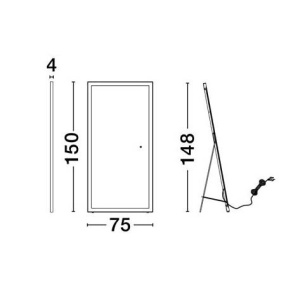 Oglinda baie de perete sau podea cu iluminat LED IP44 Adon, 75x150cm 239456 universul-luminii.ro