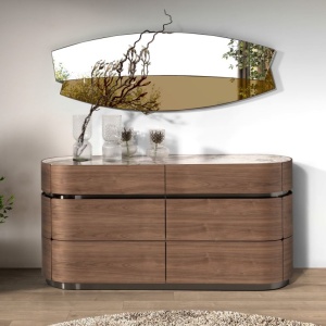 Oglinda de perete cu rama din lemn furniruit Organic walnut - Img 7
