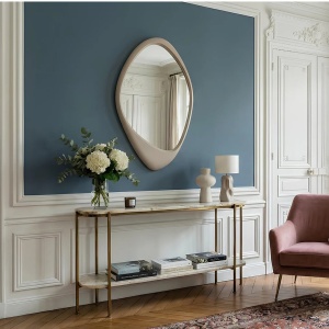 Oglinda de perete decorativa ORGANIC 90cm greige - Img 2
