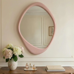 Oglinda de perete decorativa ORGANIC 90cm rosa - Img 6