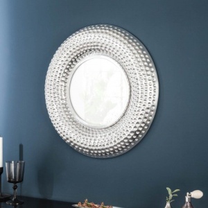 Oglinda de perete decorativa Orient rund 60cm, argintiu - Img 5