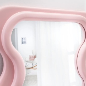 Oglinda de perete design modern CURVY 160cm, roz A-43162 VC - Img 2